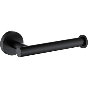 Matte black stainless steel wall mounted toilet paper holder with roll fitted