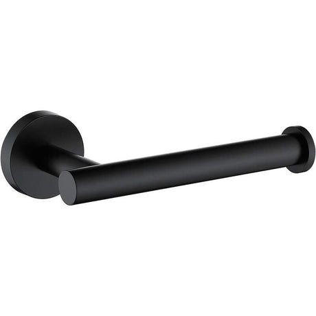 Matte black stainless steel wall mounted toilet paper holder with roll fitted