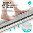 Grey plush microfibre bath mat, 50 x 80 cm, on a bathroom floor