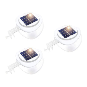 Solar Rechargeable Wall Light Set White 3 Piece