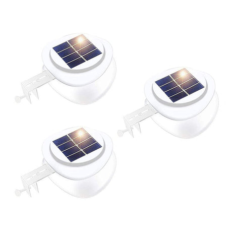 Solar Rechargeable Wall Light Set White 3 Piece