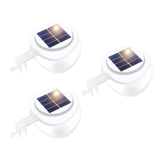Solar Rechargeable Wall Light Set White 3 Piece