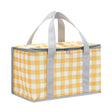 Yellow checkered insulated picnic lunch bags in a pack of two