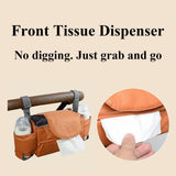 Universal Stroller Storage Bag with Cup Holder Brown