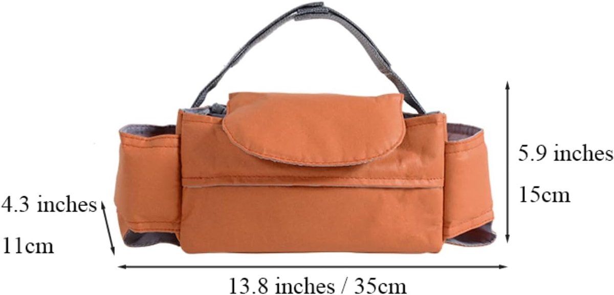 Universal Stroller Storage Bag with Cup Holder Brown