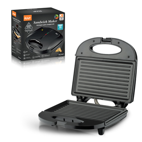 Contact grill closed showing hinged lid and compact benchtop design