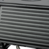 Side view of compact 750W benchtop waffle maker