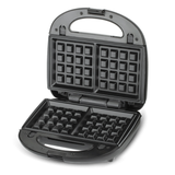 Breakfast maker open showing non stick plate surfaces