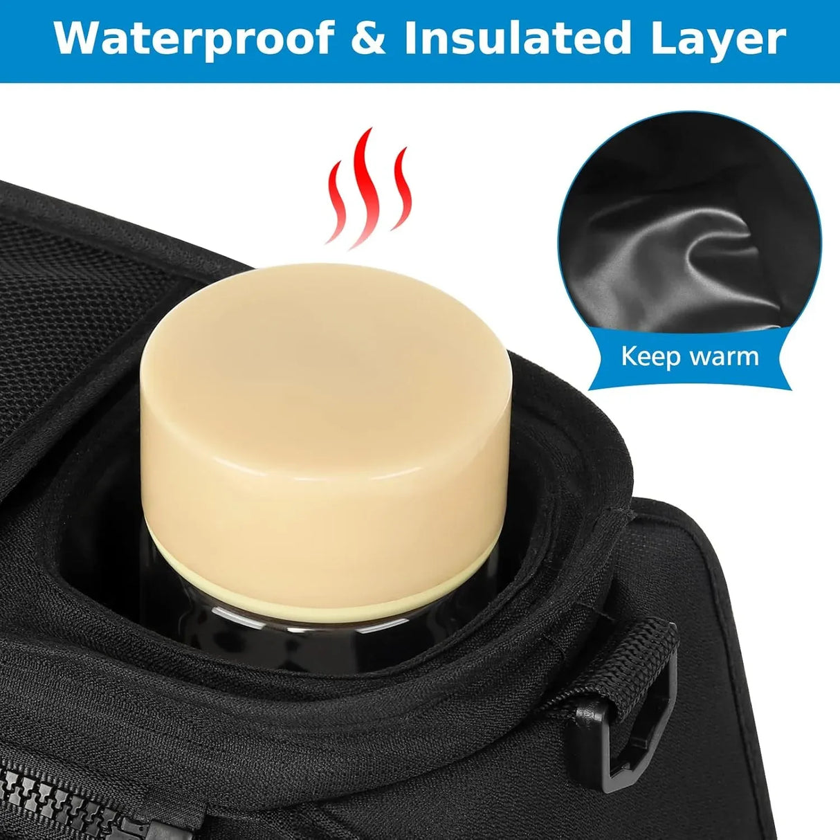 Universal Stroller Organiser with Insulated Cup Holders Black