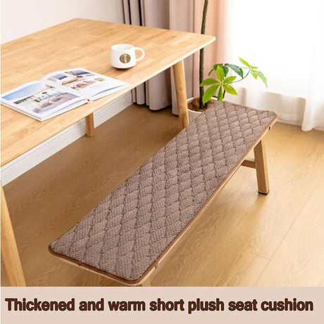 Beige Non Slip Plush Bench Cushion Pad