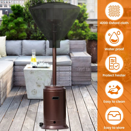 Patio Heater Head Cover Oxford 420D Black 34 Inch