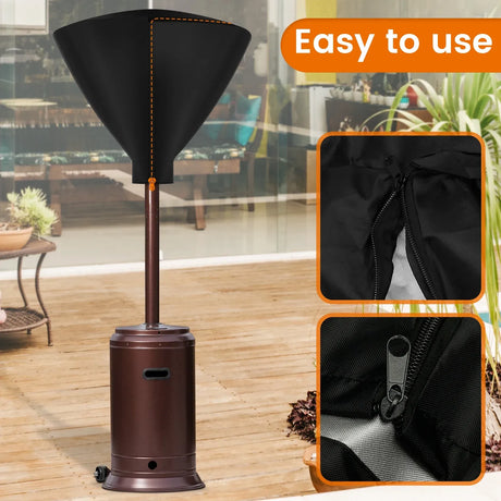 Patio Heater Head Cover Oxford 420D Black 34 Inch