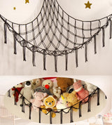 Toy storage hammock net for soft toys in black