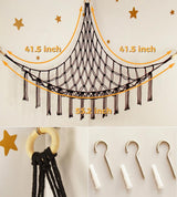Toy storage hammock net for soft toys in black