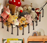 Toy storage hammock net for soft toys in black