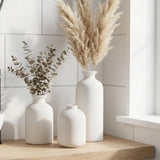 Gubbio Ceramic Vase Set, White, 3pcs