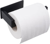 Compact matte black self adhesive stainless steel toilet roll holder