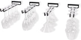 Set of 4 black metal wall mounted wine glass holders