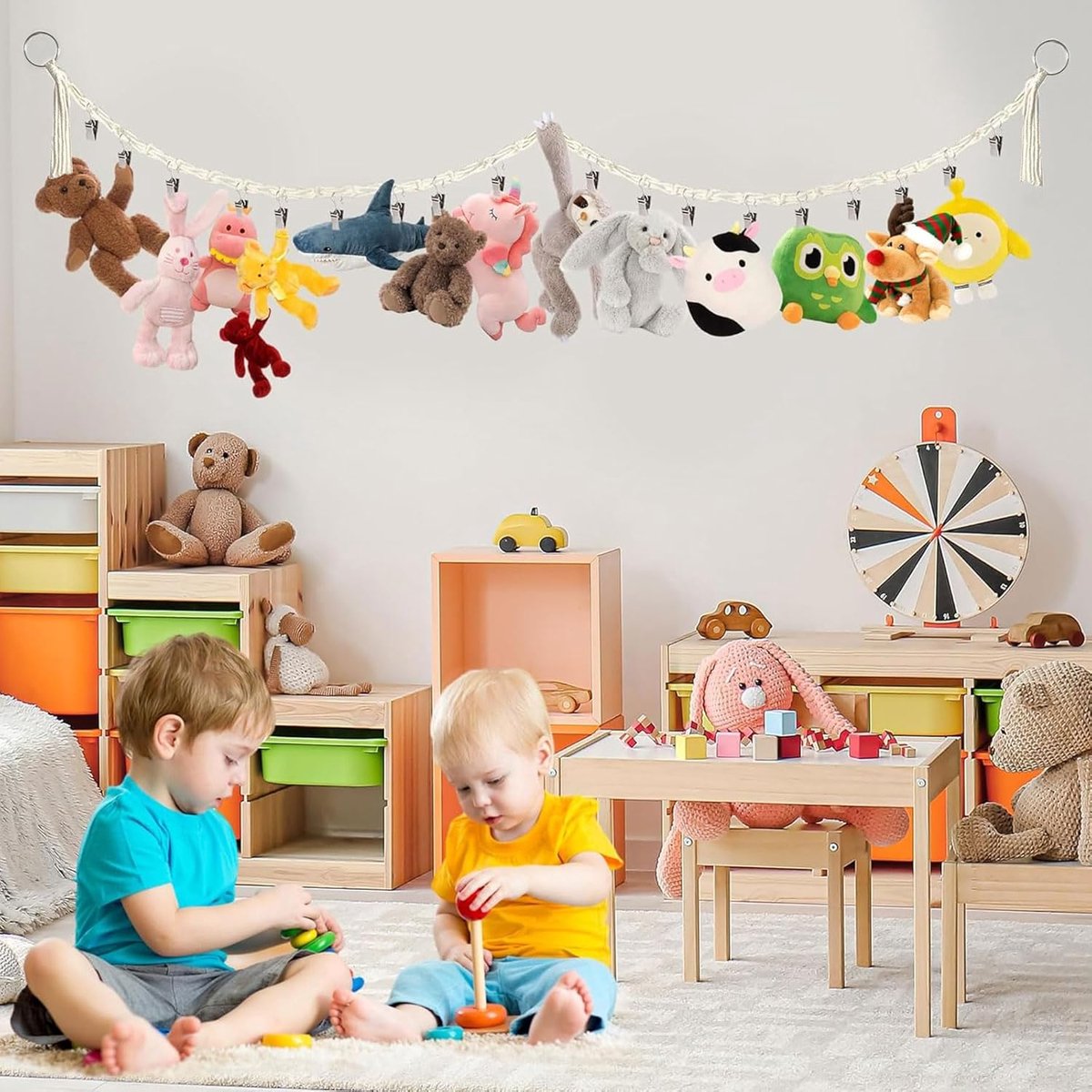 Hanging plush toy storage chains with 20 clips