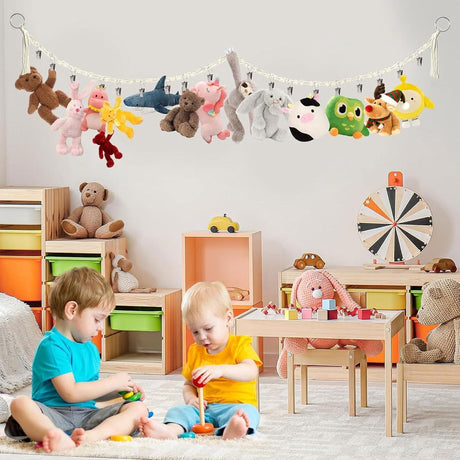 Hanging plush toy storage chains with 20 clips