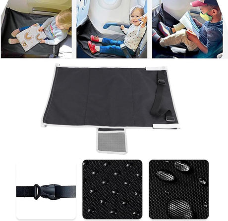 Toddler Travel Airplane Bed and Footrest, Black