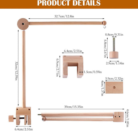 Beech wood mobile holder in a nursery