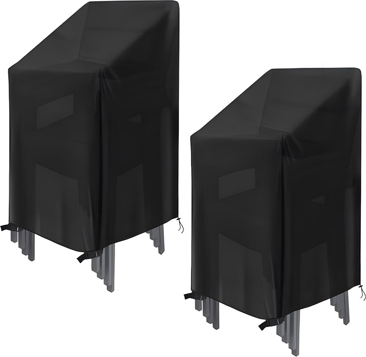 Stacking Chair Cover 210D, Black 64 x 64 x 120cm 2pcs