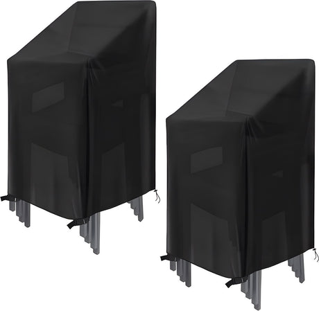 Stacking Chair Cover 210D, Black 64 x 64 x 120cm 2pcs