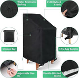 Stacking Chair Cover 210D, Black 64 x 64 x 120cm 2pcs