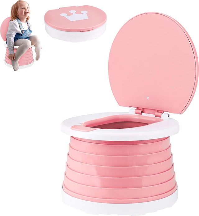 Pink foldable travel potty for toddlers