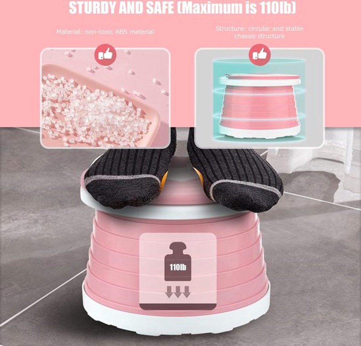 Portable 3 in 1 kids potty, folded flat