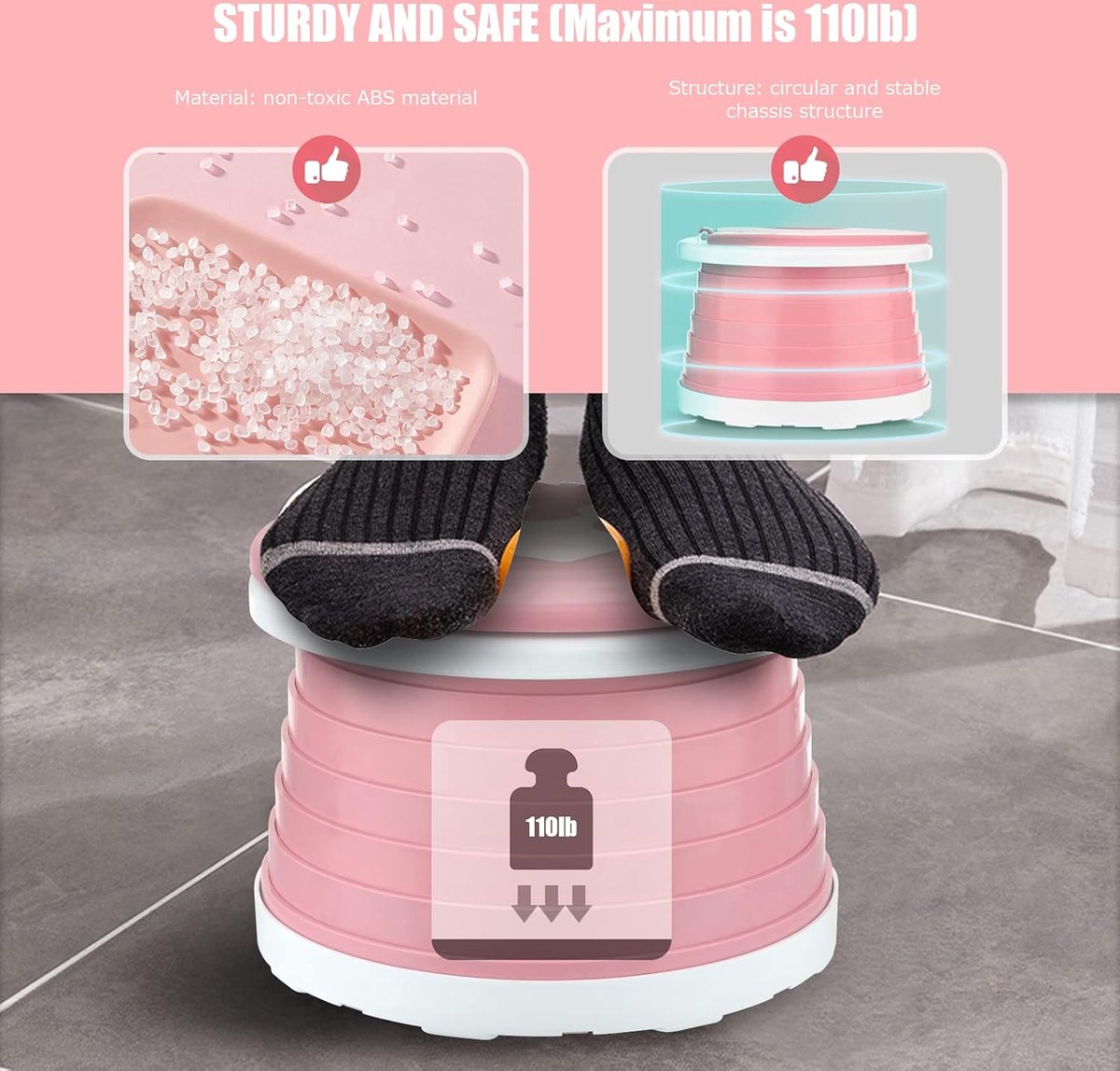 Toddler travel potty opened for use
