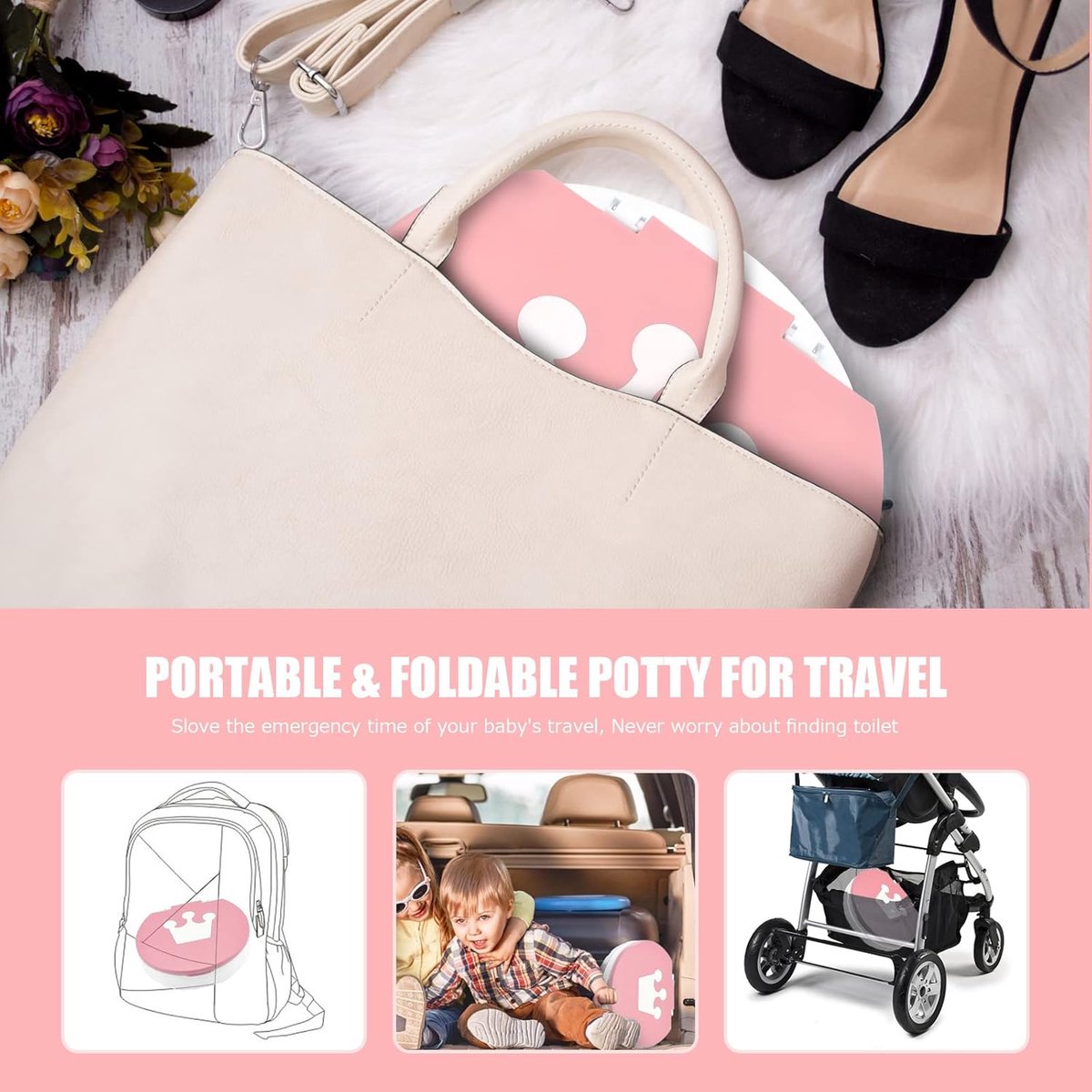 Compact folding travel potty dimensions