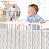 Baby crib bumper set in white breathable mesh