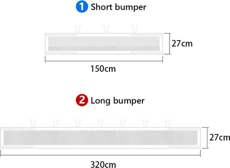 Baby crib bumper set in white breathable mesh