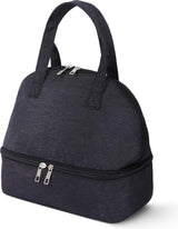 Double compartment insulated lunch bag with waterproof lining