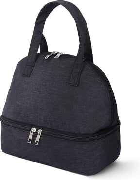 Double compartment insulated lunch bag with waterproof lining