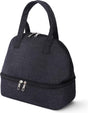 Double compartment insulated lunch bag with waterproof lining