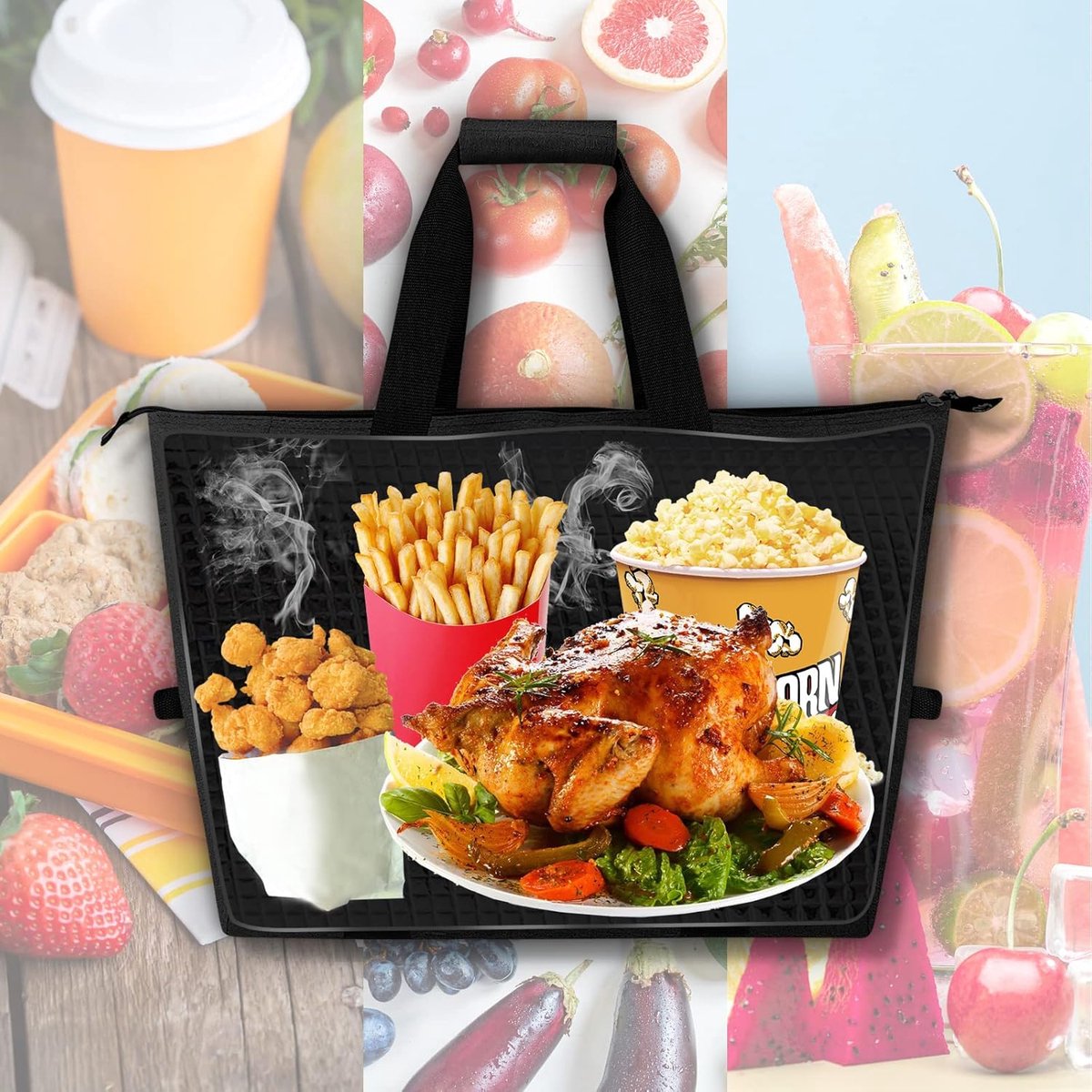 Kianinny Foldable Insulated Cooler Bag, 20L, Black