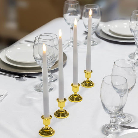 Set of six LED flameless taper candles with remote control