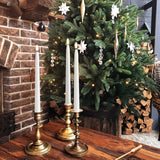 Set of six LED flameless taper candles with remote control