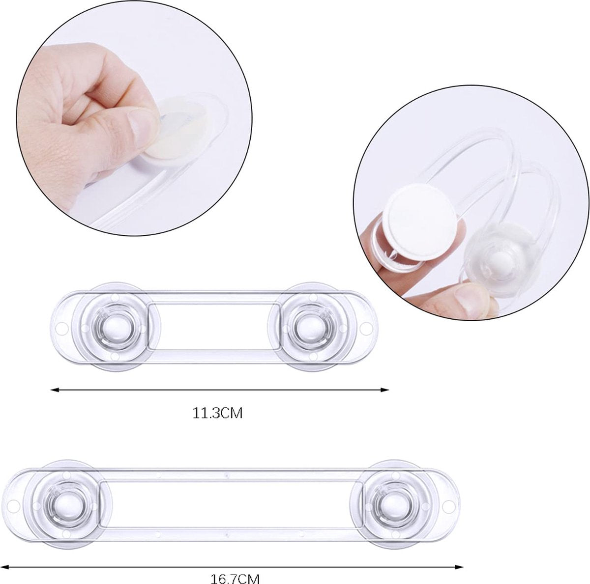 Goudhurst Child Cabinet Locks, 8pcs, Clear Self Adhesive