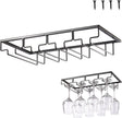 4 row black metal under cabinet wine glass rack
