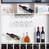 4 row black metal under cabinet wine glass rack