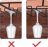 4 row black metal under cabinet wine glass rack