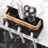Cala Gonone Toothbrush Holder Case, 3 Compartments, Wall Mounted, Aluminium, Silver