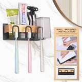 Cala Gonone Toothbrush Holder Case, 3 Compartments, Wall Mounted, Aluminium, Silver