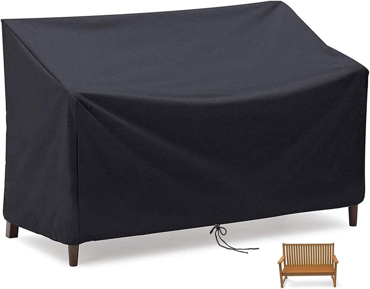 2 Seater Garden Bench Cover Oxford 210D Black 163 x 66 x 89cm