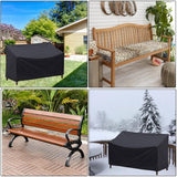 2 Seater Garden Bench Cover Oxford 210D Black 163 x 66 x 89cm
