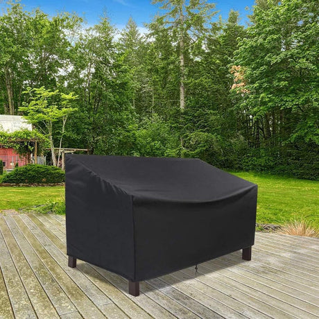 2 Seater Garden Bench Cover Oxford 210D Black 163 x 66 x 89cm